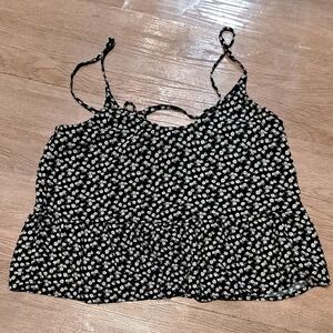 Floral Black and White Women's Top